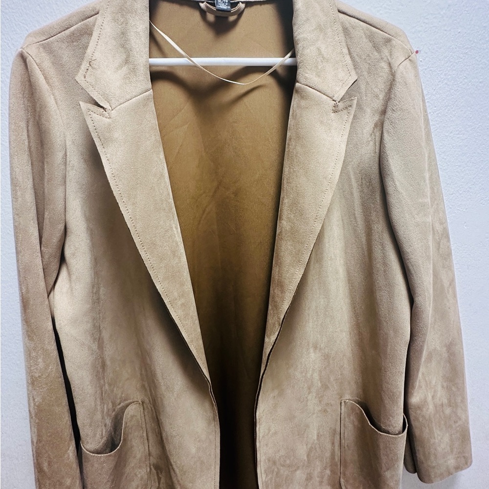 Premise Tan Blazer Jacket with Notched Lapel